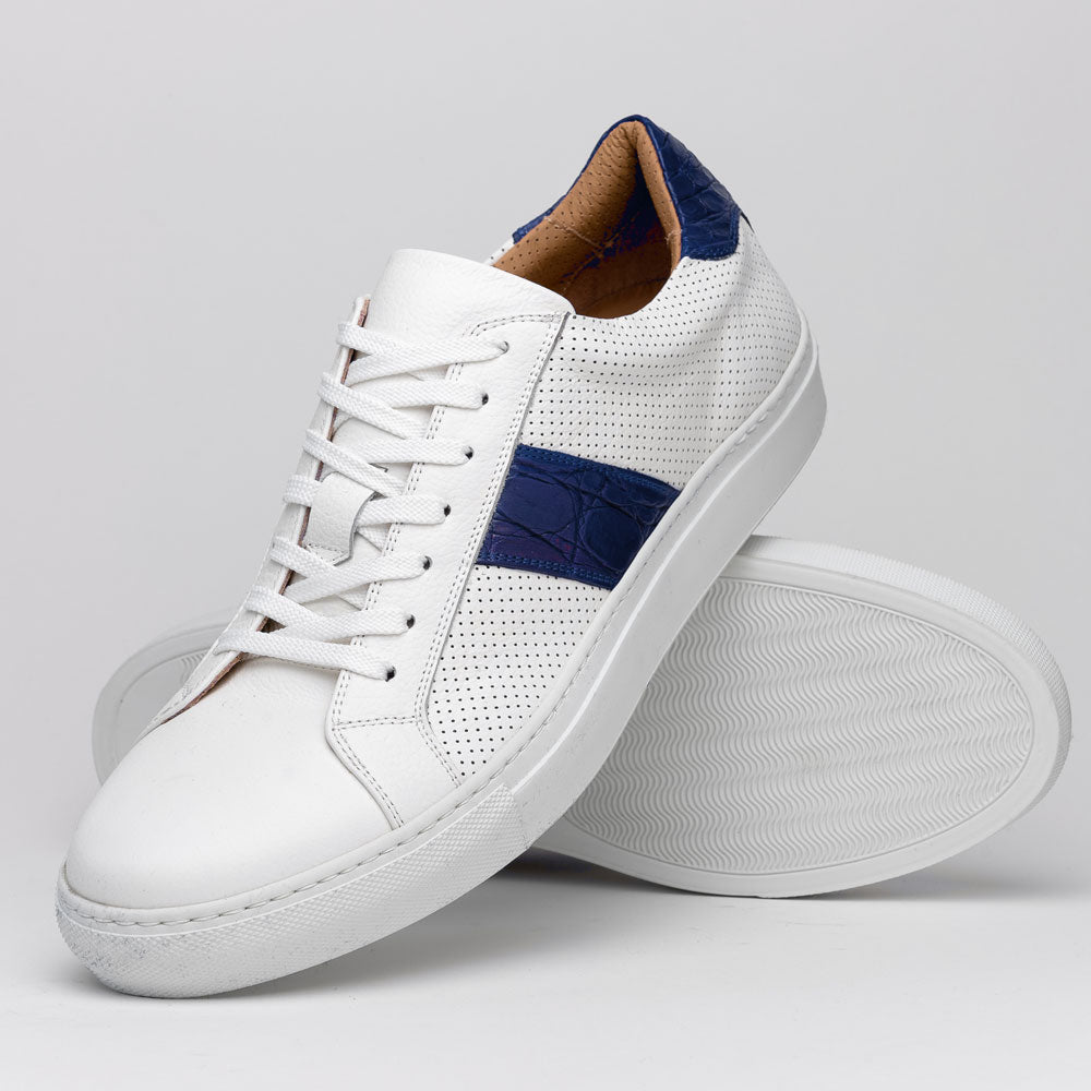 61 - 101 - Nvy Olympias Italian Calfskin And Crocodile Stripe, Navy Shop by Zelli Italia – Don't Panic Shoes