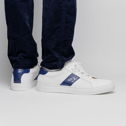 61 - 101 - Nvy Olympias Italian Calfskin And Crocodile Stripe, Navy Shop by Zelli Italia – Don't Panic Shoes