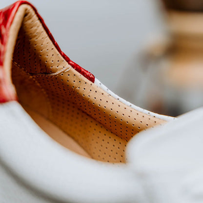 61 - 101 - Red Olympias Italian Calfskin And Crocodile Stripe, Red Sale by Zelli Italia – Don't Panic Shoes