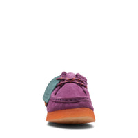 Thumbnail for Close-up of the soft suede material on the womens Clarks Wallabee shoes