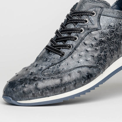 63 - 112 - Blk Rio Ostrich Quill Sneakers, Black Denim Shop by Zelli Italia – Don't Panic Shoes