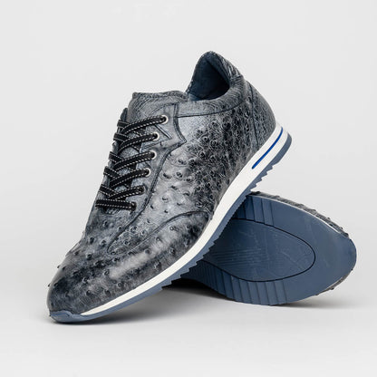 63 - 112 - Blk Rio Ostrich Quill Sneakers, Black Denim Shop by Zelli Italia – Don't Panic Shoes
