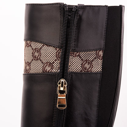 Vinci Leather Shoes The Bellina Black Leather Women’s Knee-High Women Boot