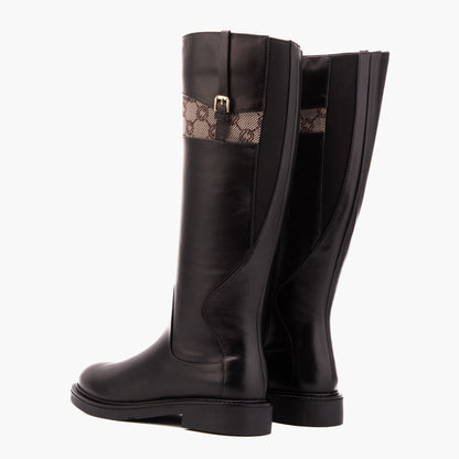 Vinci Leather Shoes The Bellina Black Leather Women’s Knee-High Women Boot