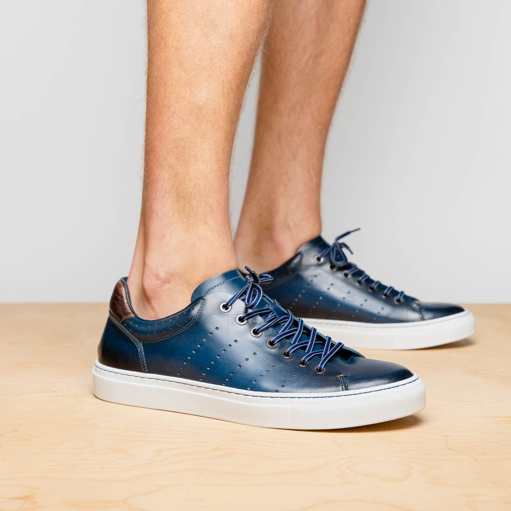 65 - 201 - Nvy Russo Burnished Italian Calfskin - Navy Shop by Zelli Italia – Don't Panic Shoes