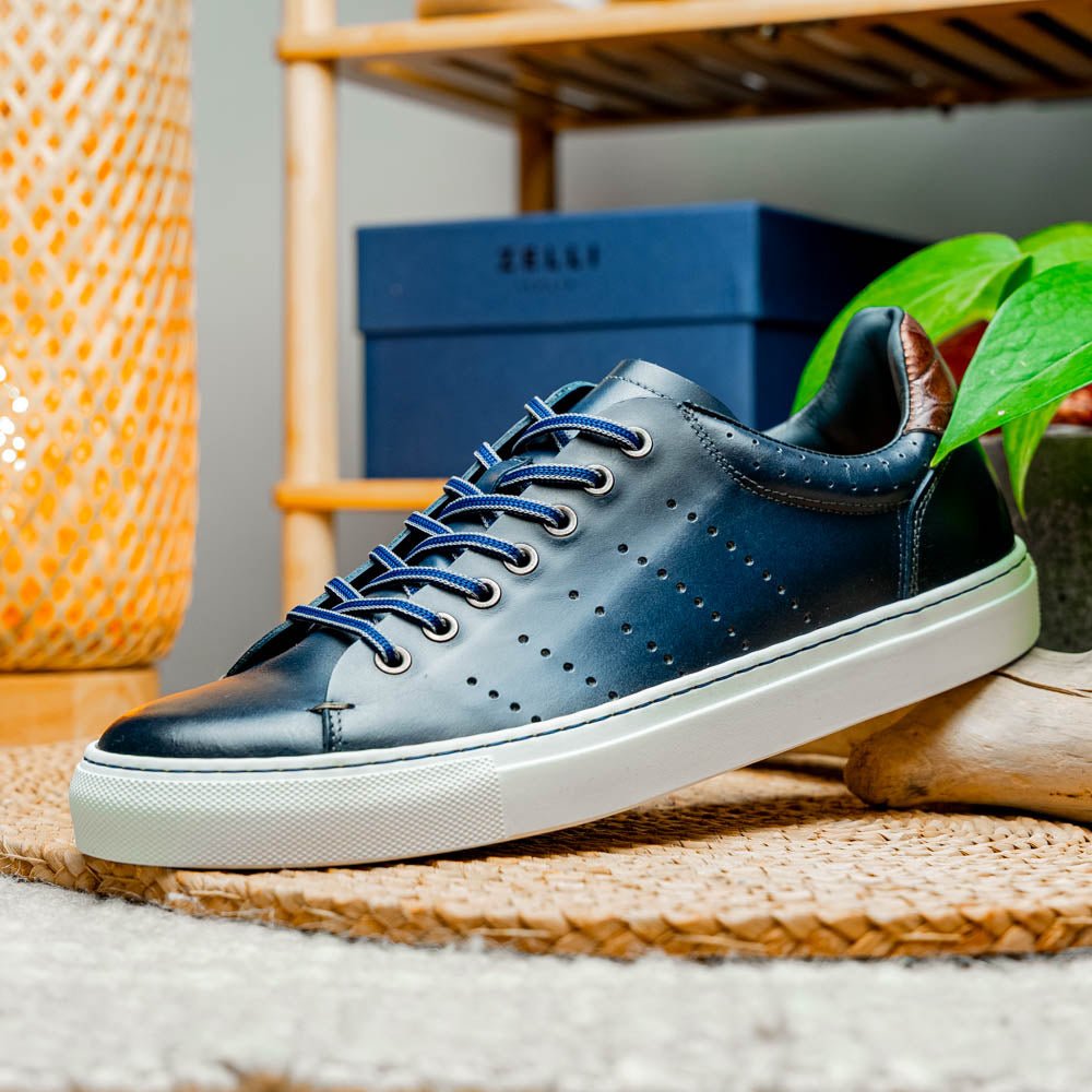 65 - 201 - Nvy Russo Burnished Italian Calfskin - Navy Shop by Zelli Italia – Don't Panic Shoes