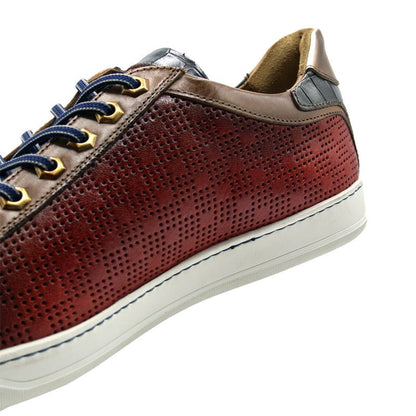 65 - 209 - Red Brezza Calfskin And Embossed Crocodile Sneaker, Red Shop by Zelli Italia – Don't Panic Shoes