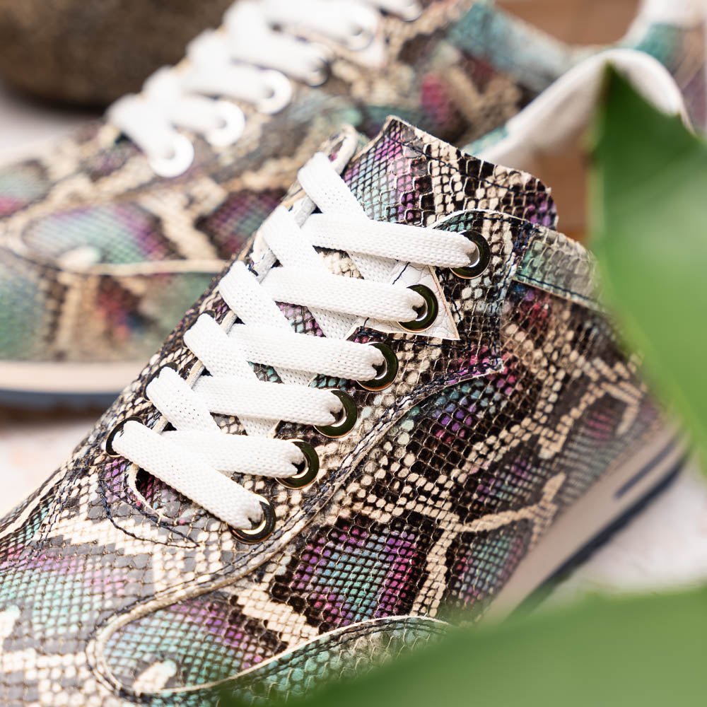 65 - 215 - Blu Peri Python Embossed Italian Calfskin Sneakers, Marine Blue Sale by Zelli Italia – Don't Panic Shoes