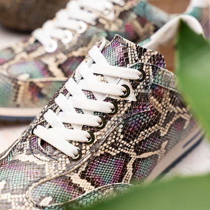 65 - 215 - Blu Peri Python Embossed Italian Calfskin Sneakers, Marine Blue Sale by Zelli Italia – Don't Panic Shoes