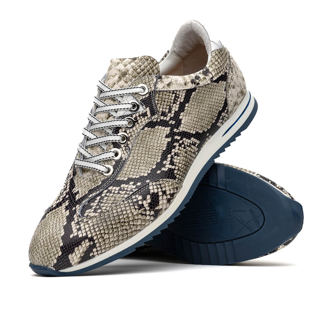 65 - 215 - Wht Peri Python Embossed Italian Calfskin Sneakers Black / White Shop by Zelli Italia – Don't Panic Shoes