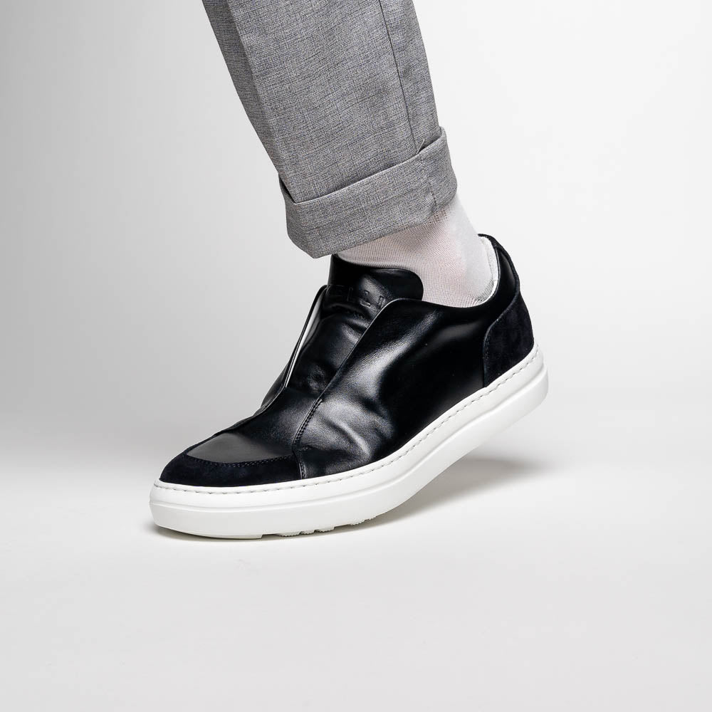 65 - 219 - Blk Spettacolare Italian Glove Baby Calf Sneakers, Black Shop by Zelli Italia – Don't Panic Shoes