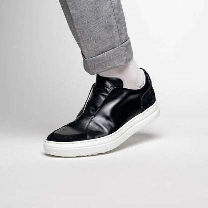 65 - 219 - Blk Spettacolare Italian Glove Baby Calf Sneakers, Black Shop by Zelli Italia – Don't Panic Shoes