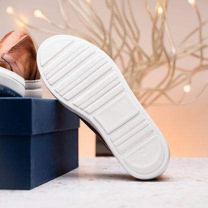 65 - 225 - Cgn Spettacolare Italian Pebble Grain Calfskin Sneakers Cognac Shop by Zelli Italia – Don't Panic Shoes