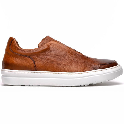 65 - 225 - Cgn Spettacolare Italian Pebble Grain Calfskin Sneakers Cognac Shop by Zelli Italia – Don't Panic Shoes