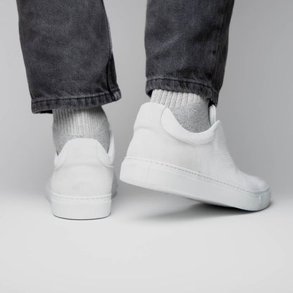 65 - 225 - Wht Spettacolare Italian Pebble Grain Calfskin Sneakers White Shop by Zelli Italia – Don't Panic Shoes