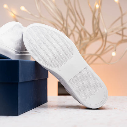 65 - 225 - Wht Spettacolare Italian Pebble Grain Calfskin Sneakers White Shop by Zelli Italia – Don't Panic Shoes