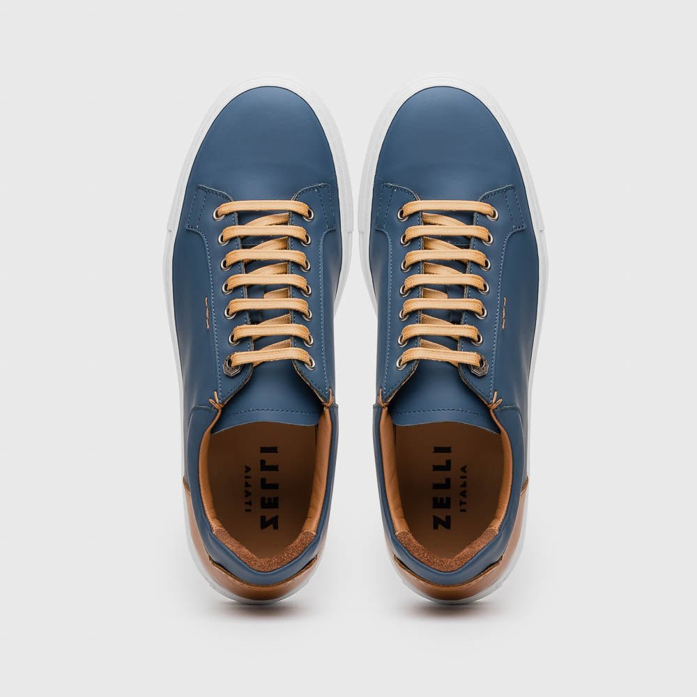 65 - 229 - Nvy Diaz Rubberized Calfskin Sneaker Navy Shop by Zelli Italia – Don't Panic Shoes