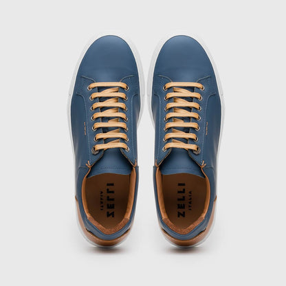 65 - 229 - Nvy Diaz Rubberized Calfskin Sneaker Navy Shop by Zelli Italia – Don't Panic Shoes