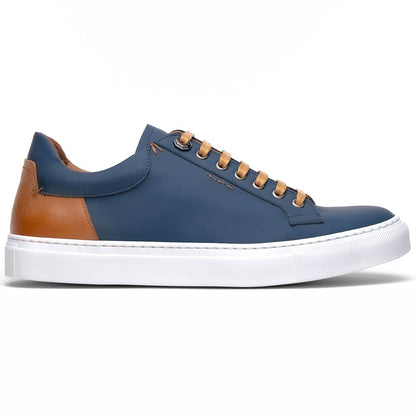65 - 229 - Nvy Diaz Rubberized Calfskin Sneaker Navy Shop by Zelli Italia – Don't Panic Shoes