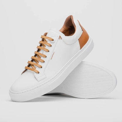 65 - 229 - Wht Diaz Rubberized Calfskin Sneaker White Sale by Zelli Italia – Don't Panic Shoes