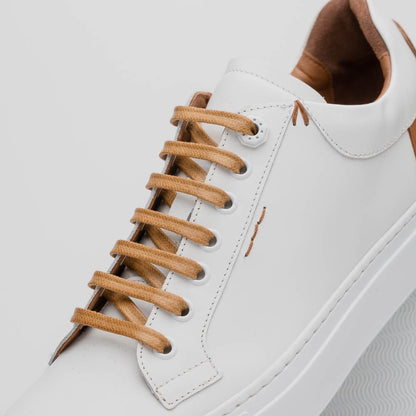 65 - 229 - Wht Diaz Rubberized Calfskin Sneaker White Sale by Zelli Italia – Don't Panic Shoes