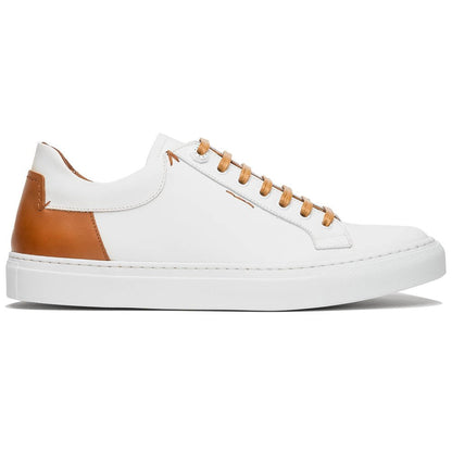 65 - 229 - Wht Diaz Rubberized Calfskin Sneaker White Sale by Zelli Italia – Don't Panic Shoes
