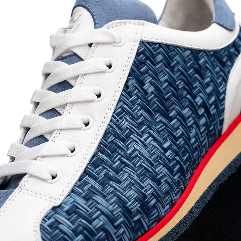 65 - 375 - Blu Ripi Calfskin Hand Weave Sneaker Blue Shop by Zelli Italia – Don't Panic Shoes