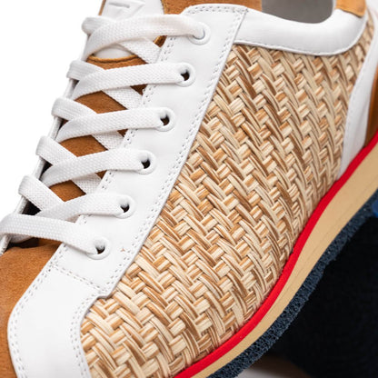65 - 375 - Brn Ripi Calfskin Hand Weave Sneaker Brown Shop by Zelli Italia – Don't Panic Shoes