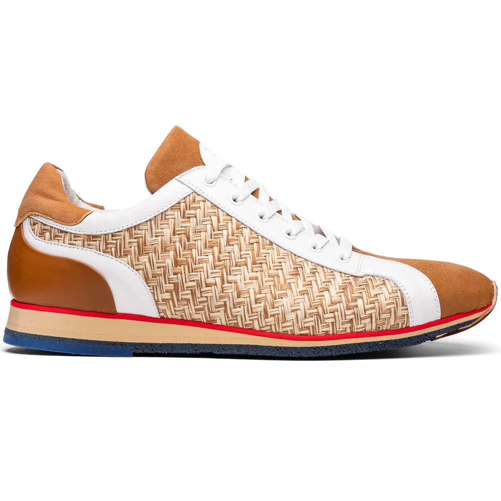 65 - 375 - Brn Ripi Calfskin Hand Weave Sneaker Brown Shop by Zelli Italia – Don't Panic Shoes