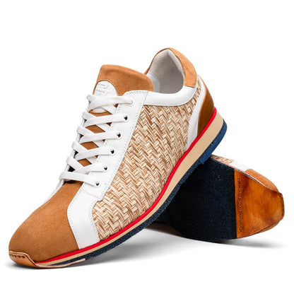 65 - 375 - Brn Ripi Calfskin Hand Weave Sneaker Brown Shop by Zelli Italia – Don't Panic Shoes