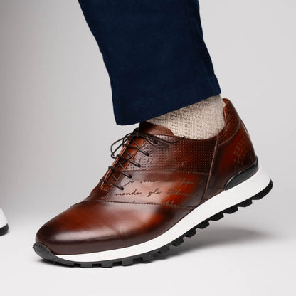 65 - 395 - Brn Testo Italian Calfskin Sneaker Brown by Zelli Italia – Don't Panic Shoes