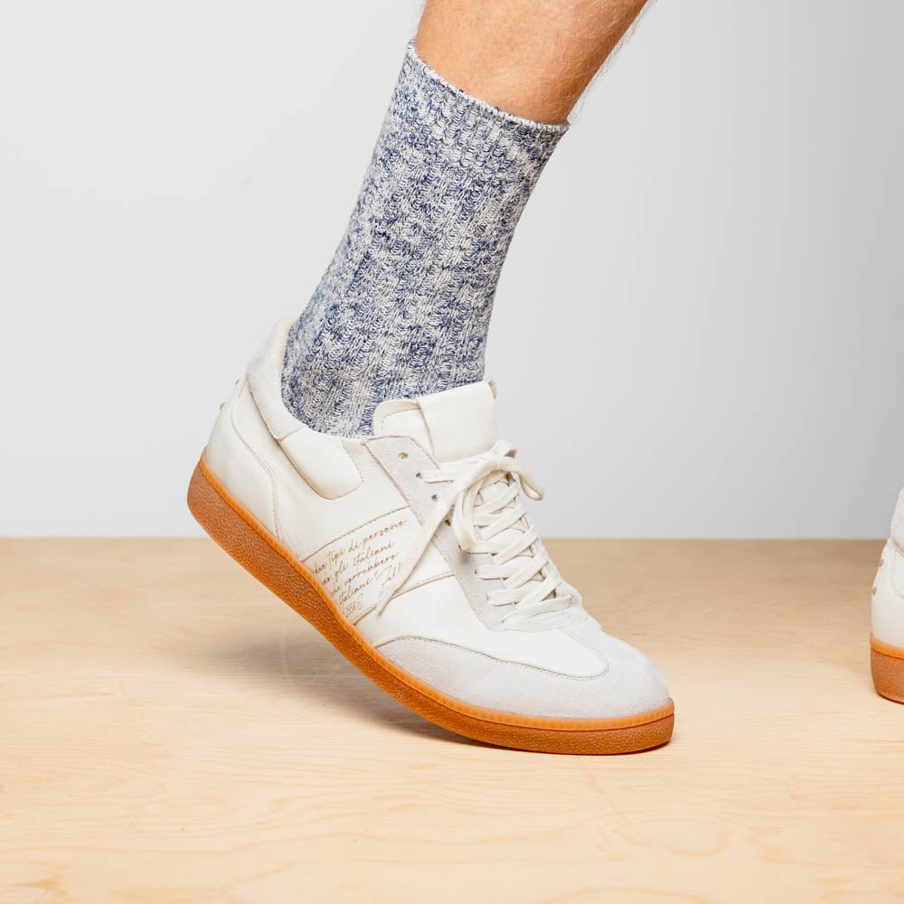 65 - 400 - Wht Shizzo Signature Leather Sneakers, White Shop by Zelli Italia – Don't Panic Shoes