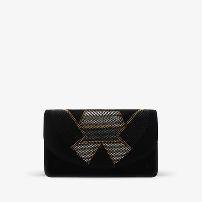 The Magnolia Black Glitter Leather Handbag