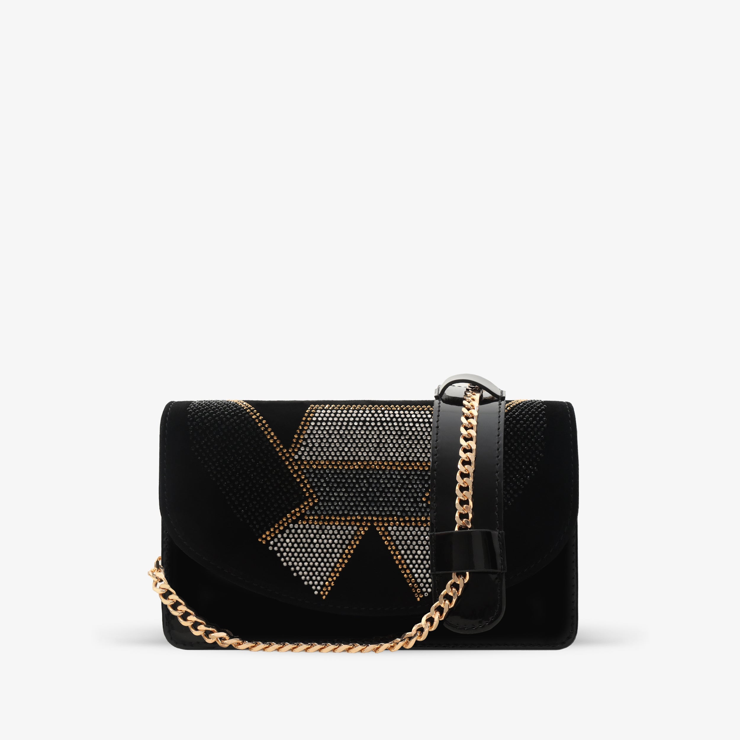 The Magnolia Black Glitter Leather Handbag