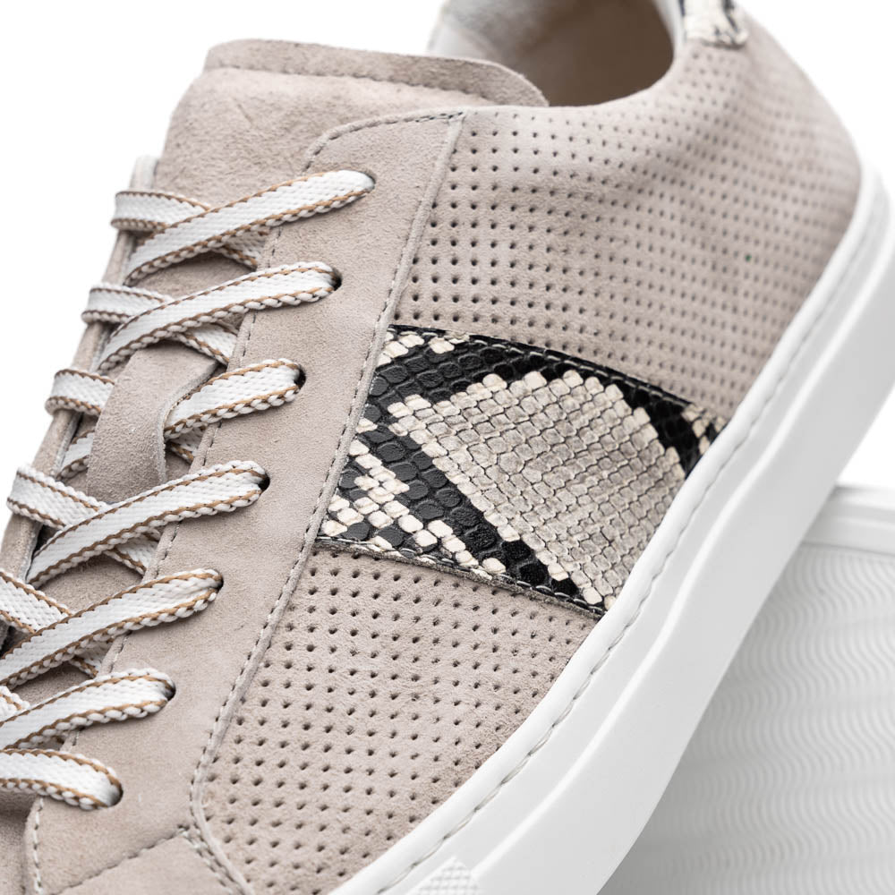 66 - 100 - Gry Olympias Genuine Python And Italian Sueded Goatskin, Grey by Zelli Italia – Don't Panic Shoes