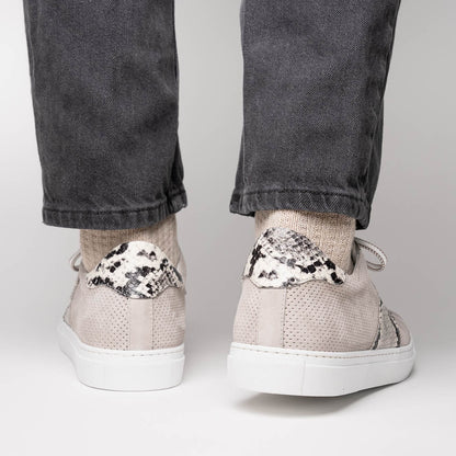 66 - 100 - Gry Olympias Genuine Python And Italian Sueded Goatskin, Grey by Zelli Italia – Don't Panic Shoes