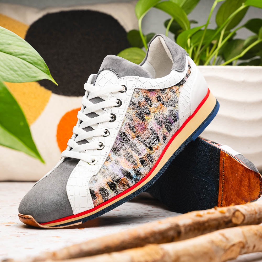 66 - 250 - Gry Leo Sueded Italian Goatskin Sneakers Grey Multi by Zelli Italia – Don't Panic Shoes