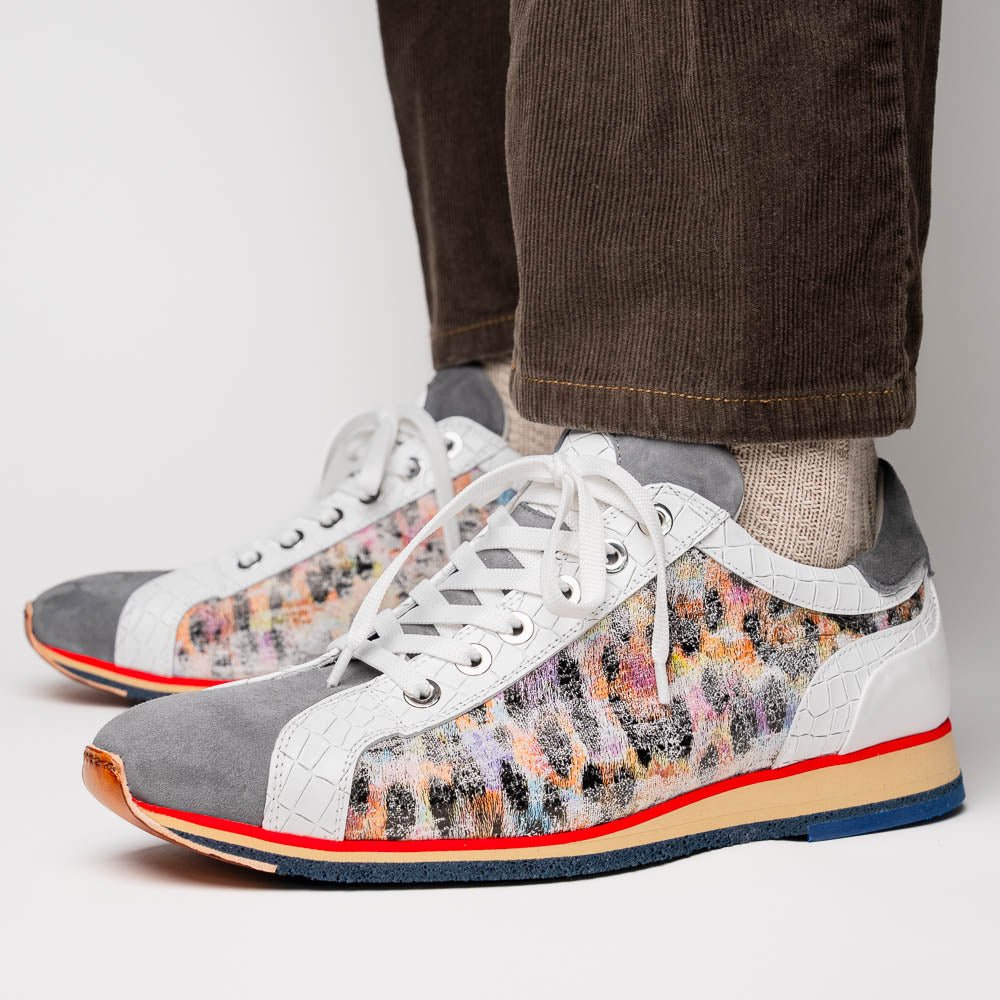 66 - 250 - Gry Leo Sueded Italian Goatskin Sneakers Grey Multi by Zelli Italia – Don't Panic Shoes
