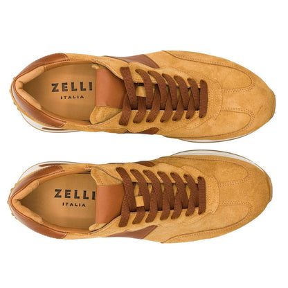 66 - 265 - Cgn Roxi Suede And Calfskin Sneaker, Cognac Shop by Zelli Italia – Don't Panic Shoes