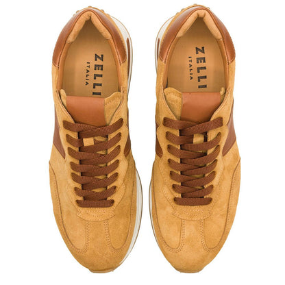 66 - 265 - Cgn Roxi Suede And Calfskin Sneaker, Cognac Shop by Zelli Italia – Don't Panic Shoes