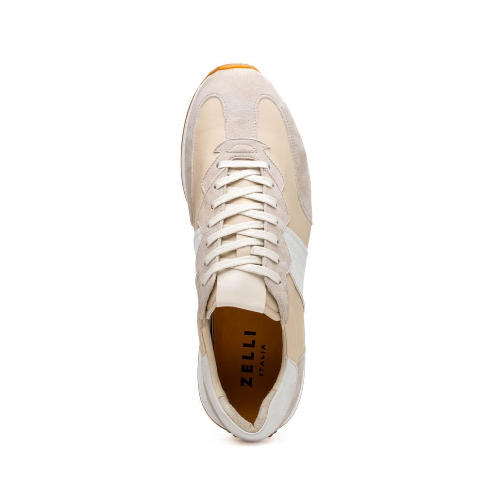66 - 265 - Tpe Roxi Suede And Calfskin Sneaker, Taupe Shop by Zelli Italia – Don't Panic Shoes