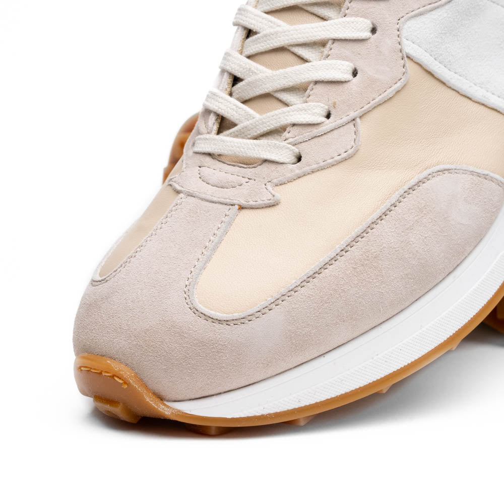 66 - 265 - Tpe Roxi Suede And Calfskin Sneaker, Taupe Shop by Zelli Italia – Don't Panic Shoes