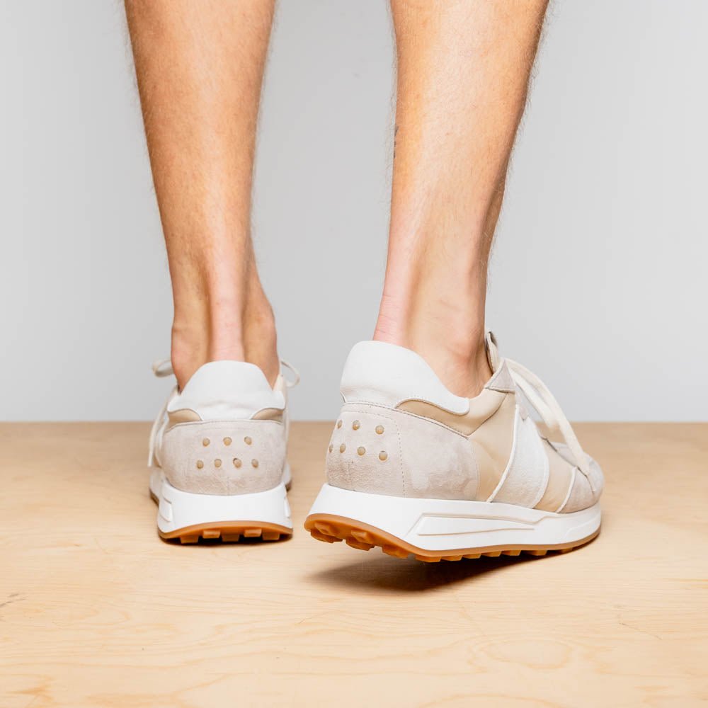 66 - 265 - Tpe Roxi Suede And Calfskin Sneaker, Taupe Shop by Zelli Italia – Don't Panic Shoes