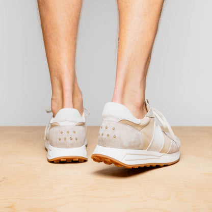 66 - 265 - Tpe Roxi Suede And Calfskin Sneaker, Taupe Shop by Zelli Italia – Don't Panic Shoes