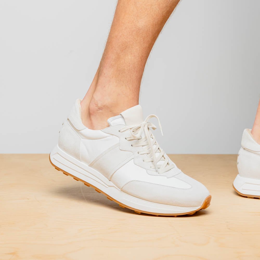 66 - 265 - Wht Roxi Suede And Calfskin Sneaker, White Shop by Zelli Italia – Don't Panic Shoes