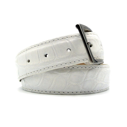 70 - 100 - Wht Alligator Belt, White Shop by Zelli Italia – Don't Panic Shoes