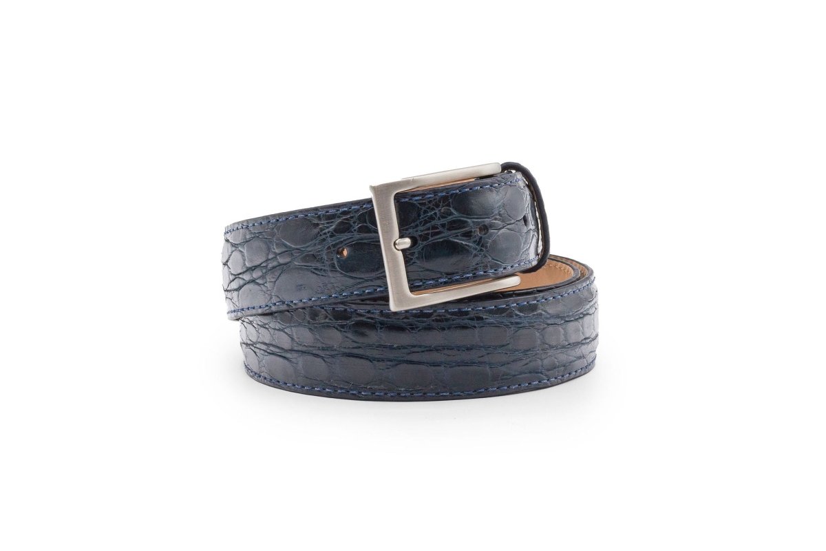 71 - 155 - Nvy Crocodile Belt, Navy Shop by Zelli Italia – Don't Panic Shoes