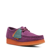 Thumbnail for Stylish and comfortable womens Clarks Wallabee shoes in purple suede