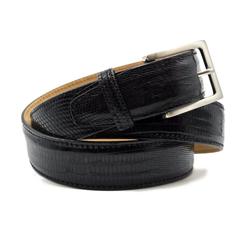 74 - 350 - Blk Belt Teju Lizard, Black Shop by Zelli Italia – Don't Panic Shoes