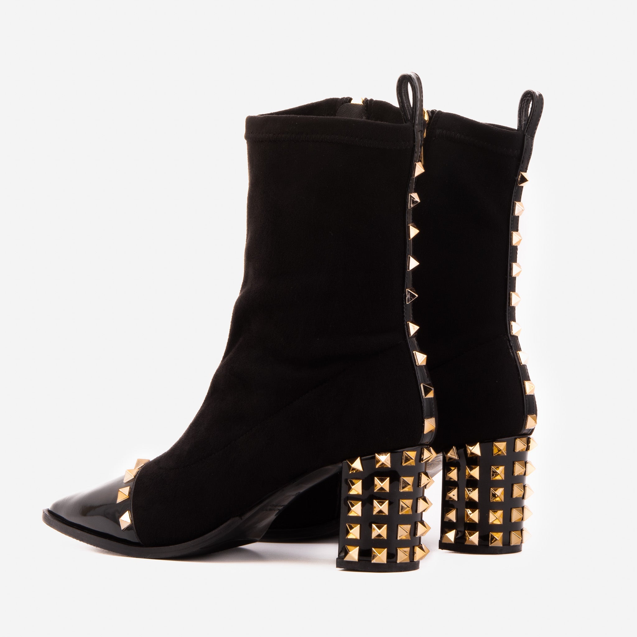 Vinci Leather Shoes The Amethyst Studded Black Suede Leather Women’s Boot